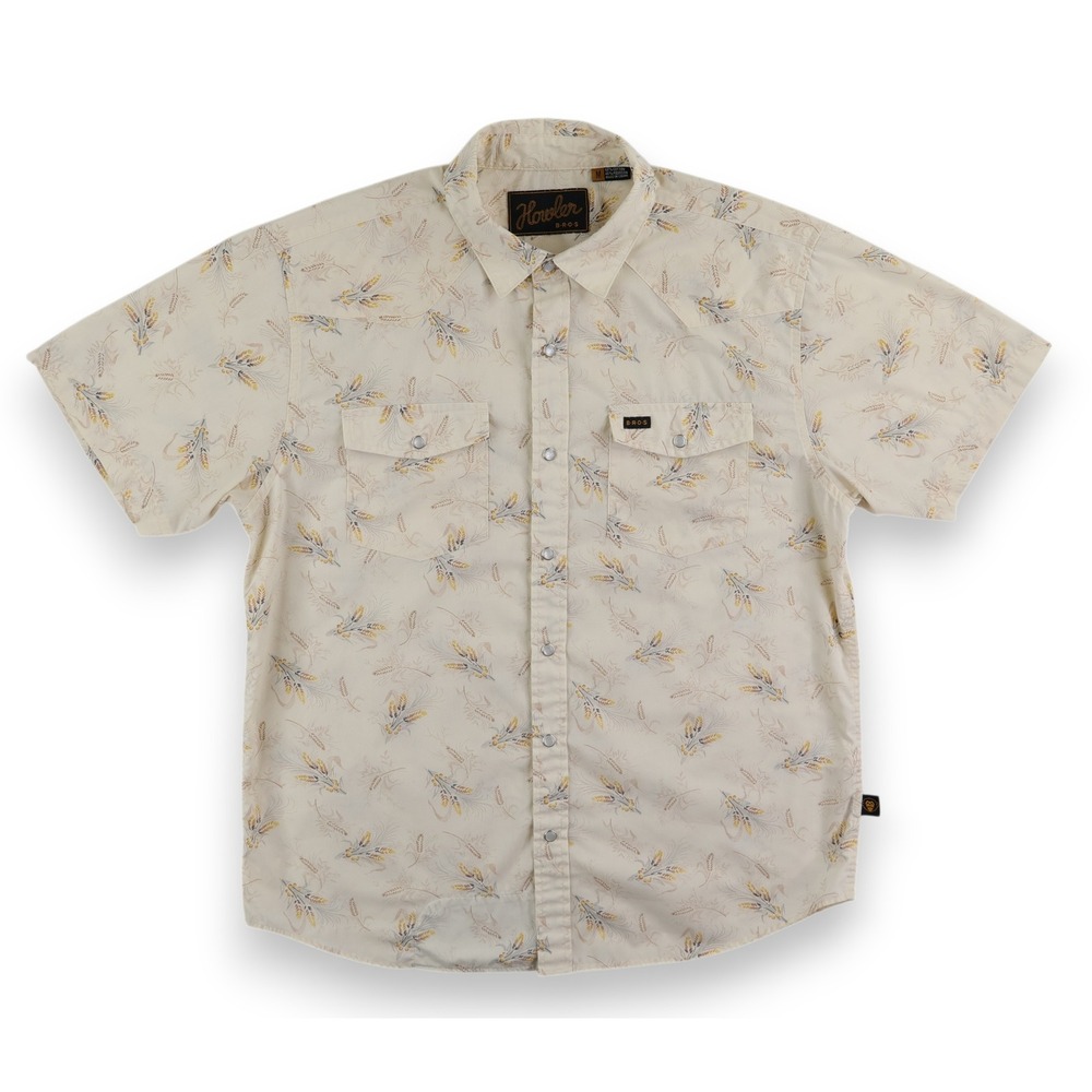 Howler Brothers H Bar B Snapshirt Mens Medium Cream Vintage Floral Western Shirt